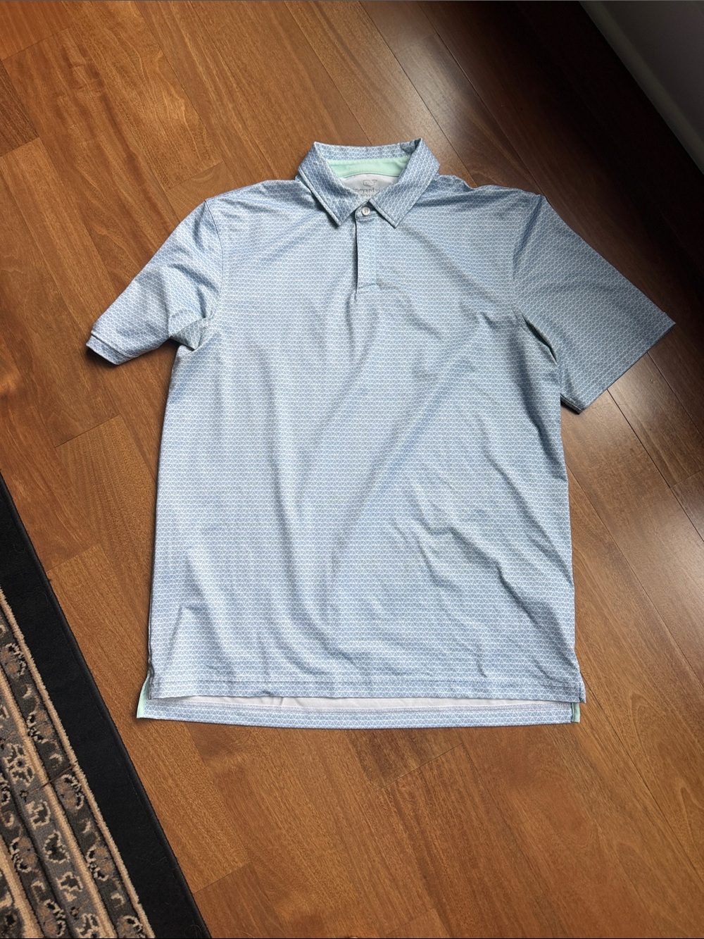 Vineyard Vines Light Blue Micro-Pattern Polo